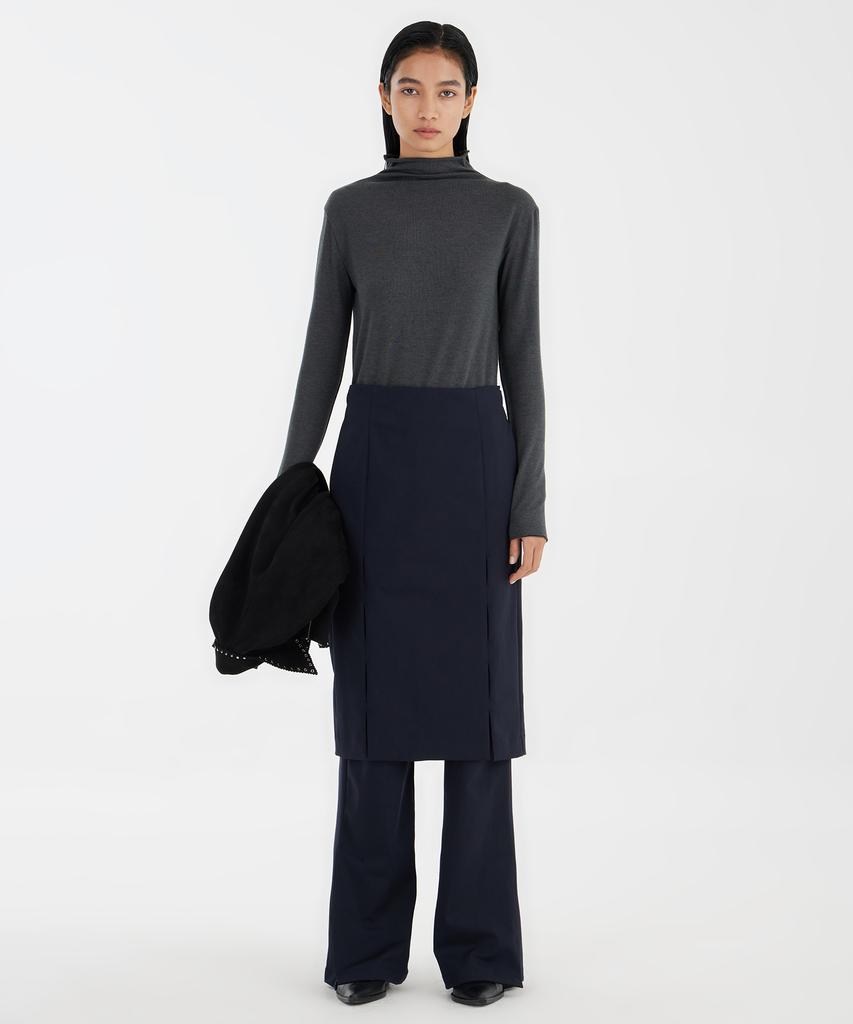 YOUTH Front-Slit Skirt - Navy