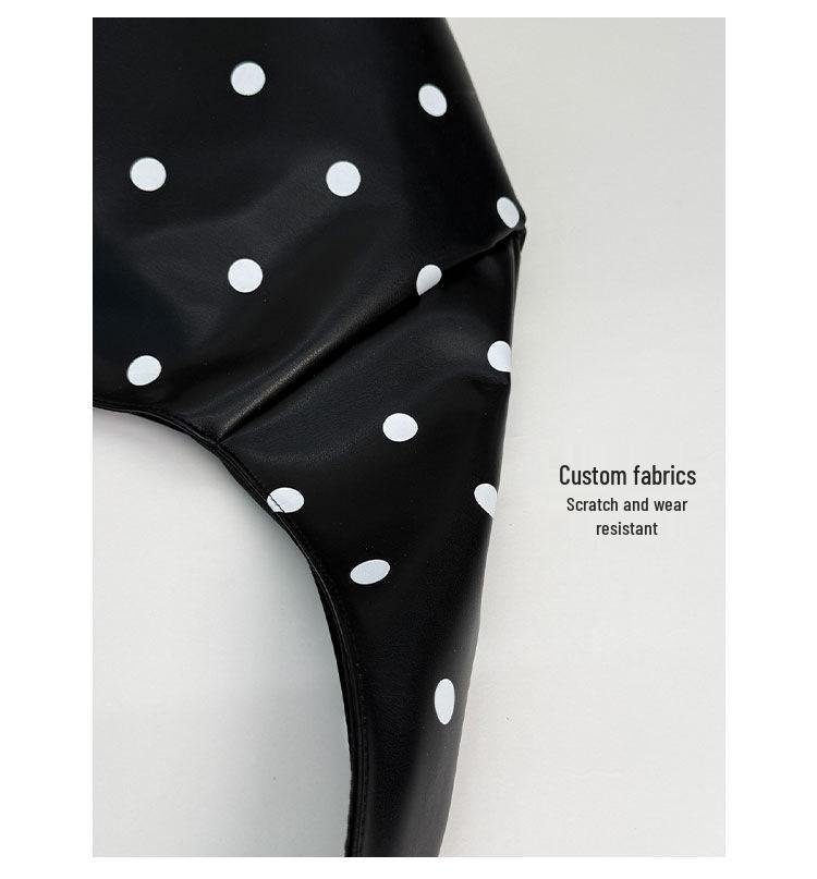 Koreanischer Retro-Schulter-Tote mit Polka Dots: Groß, Modisch, Vielseitig, Schlichtes Design