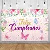 Happy Theme Background In Spanish, Party Decoration with Colored Globes, Background Banner, Gift for Children, Photo Session