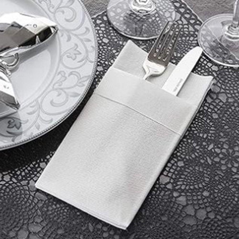 Convenient Built-in Flatware Pocket Paper Napkins Thicken Dinner Napkins  Dinner Party