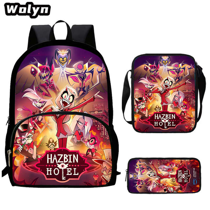 Hell Inn Hazbin Hotel Student School Bag High Value Leisure Oxford Ridge Relief Backpack