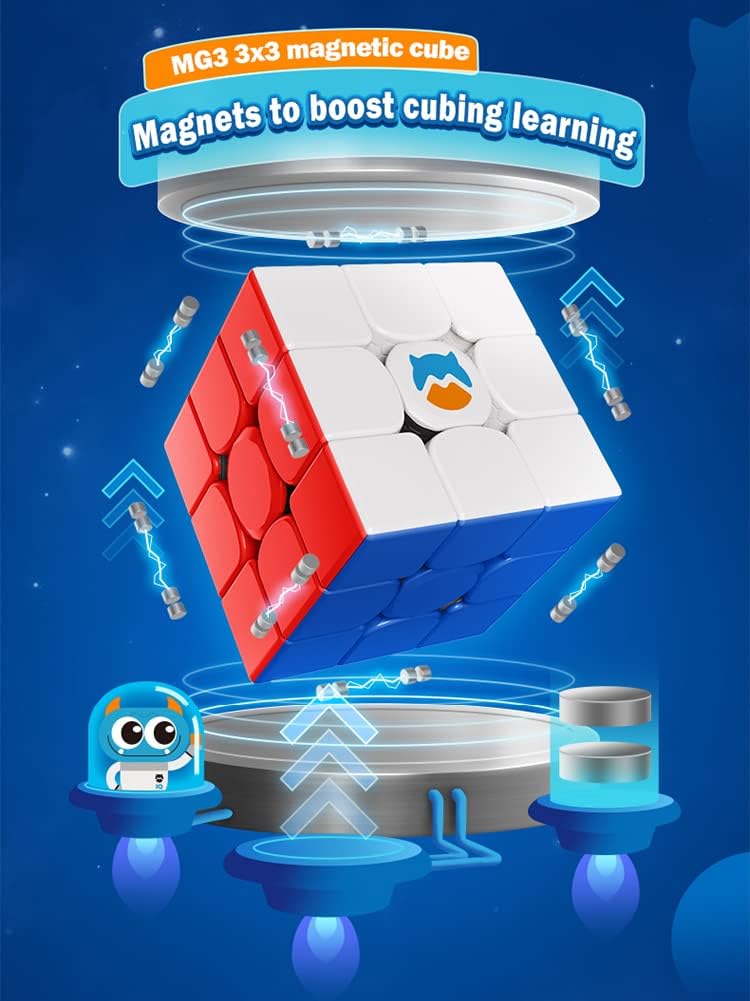 Monster Go MG3M Magic Cube Official WCA International Competition Standard Smooth Rotation 3D Puzzle Educational Toy EDU (MG3 Built-in Magnet)