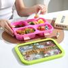 Bento Box Food Grade Plastic Cartoon Microwave Safe Lunch Box for Students Adults Cute Portable Divided Meal Container