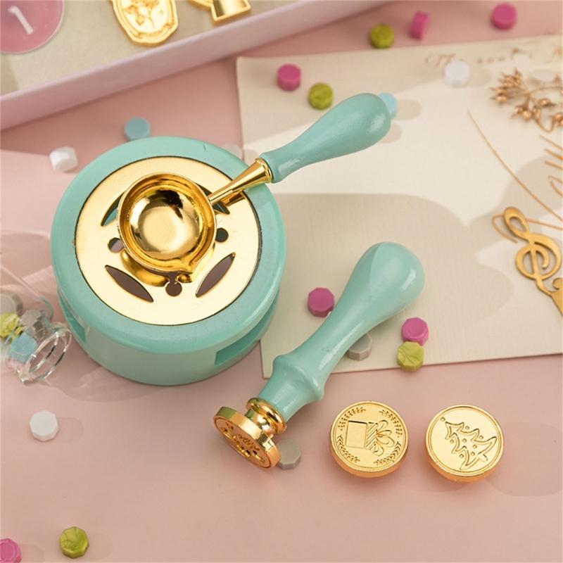 Wax Seal Warmer Melting Set for Melting Wax Beads Seal Wax Stick, Wax Seal Furnace with Melting Spoon