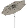 Outdoor Garden Parasol 3x3 M Tilting Octagonal Parasol With Crank 8 Ribs Anti UV Light Gray