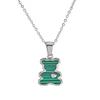 Hot Selling 18K Gold-plated Stainless Steel Inlaid Bear Pendant Necklace, Niche Light Luxury Heart Inlaid Diamond Bear Necklace