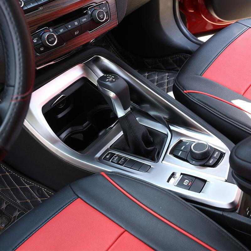 For BMW X1 F48 X2 F47 2016- ABS Carbon Fiber Car Console Gear Shift Multimedia Panel Frame Cover Trim Car Accessories  (LHD)