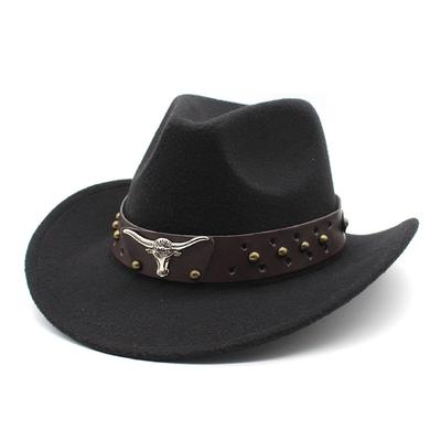 Tibetischer Cowboyhut Kuhkopf Wollzylinder Herren- und Damen-Western-Cowboyhut Outdoor-Reise Ritterhut