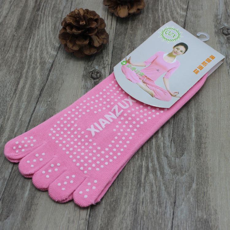 Non-Slip Yoga Socks Five-Finger Socks, Women'S Color Medium Tube Five-Toe Socks