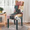 Süßes Haustier-Hundekatze-Muster, Cartoon-Stil, staubdicht, hohe Rückenlehne, Stretch-Bürostuhlschutz, elastische Sitzbezüge für Esszimmer