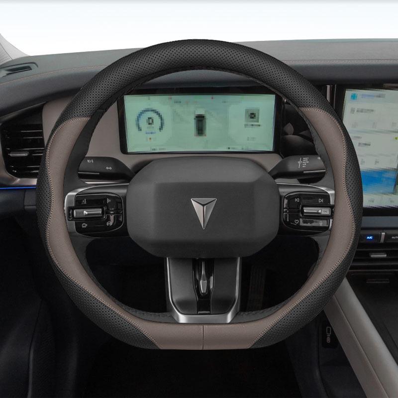 Changan Deep Blue G318 Steering Wheel Cover - Genuine Nappa Leather, Anti-Slip, No-Sew, All-Season Design