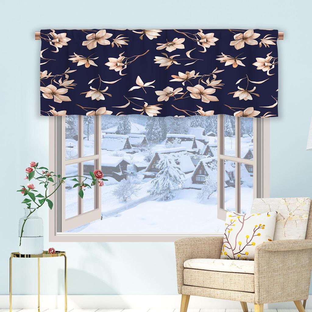 3D Floral Pattern Digital Print Kitchen Valance
