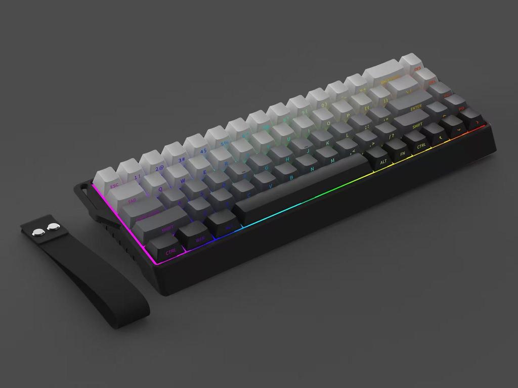 K68 Three-Mode Wired RGB Mechanical Gaming Keyboard, 68 Keys
