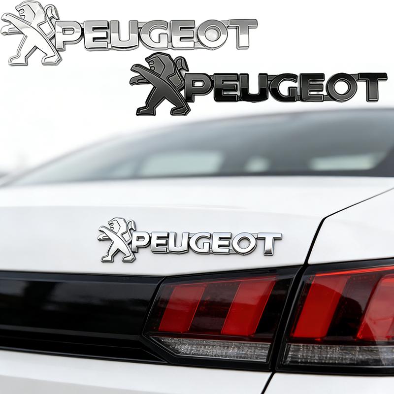New ABS Car Side Sticker Emblem for Peugeot 206 301 306 307 308 107 108 407 508 2008 3008 4008 Rear Trunk Badge Decal IID Decoration