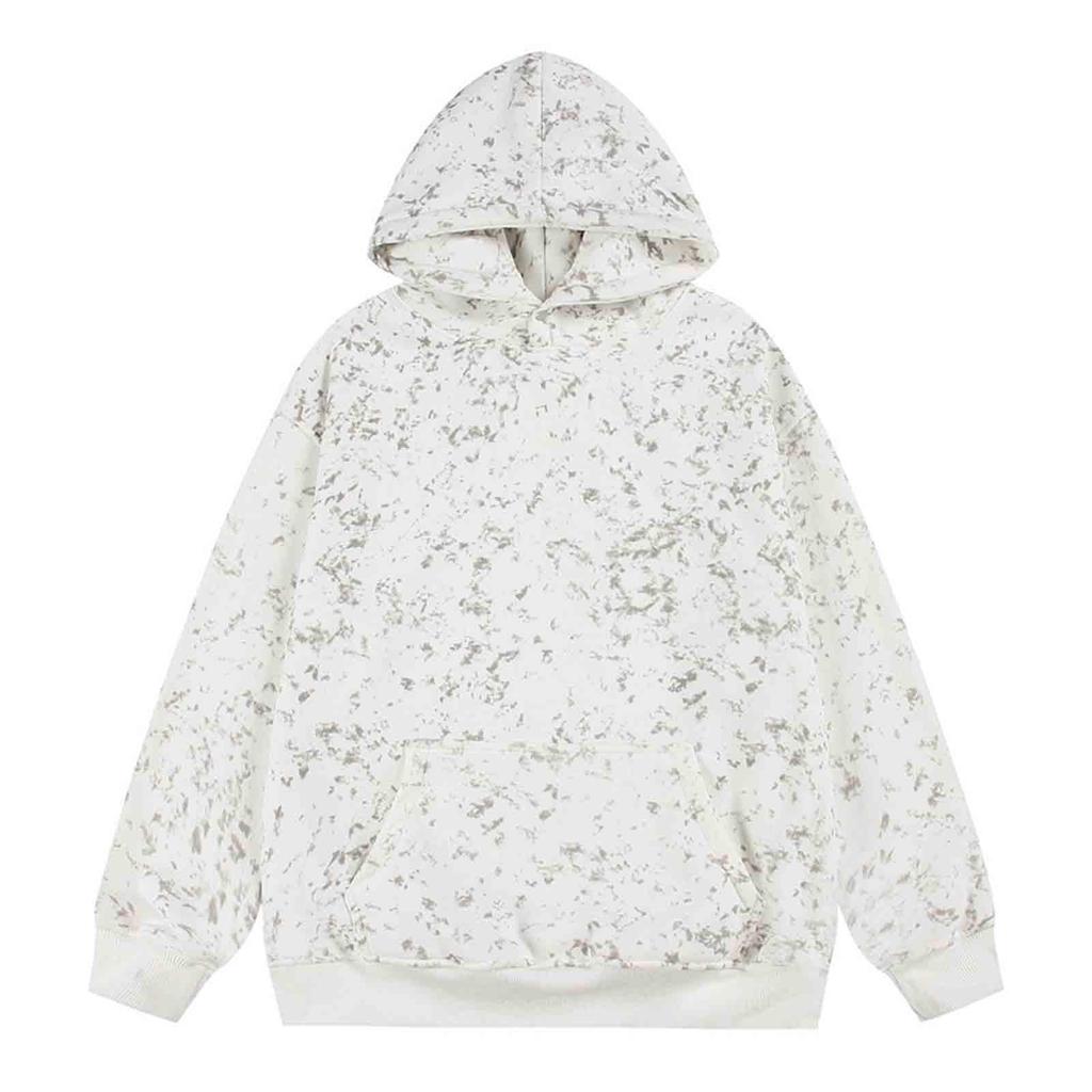 Men's Casual Hoodie,loose,large-sized Tie-dye Printed Hoodielong-sleeved Pocket Downcast Shoulder Hoodie