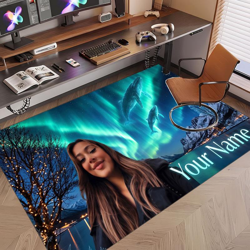 Custom Name Crystal Velvet Rug,Ayliva Comfortable Anti Slip Floor Mat For Room Decoration