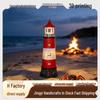 Solar Resin Rotating Lighthouse Decorative Light for Outdoor Gardens, Lawns, and Parks