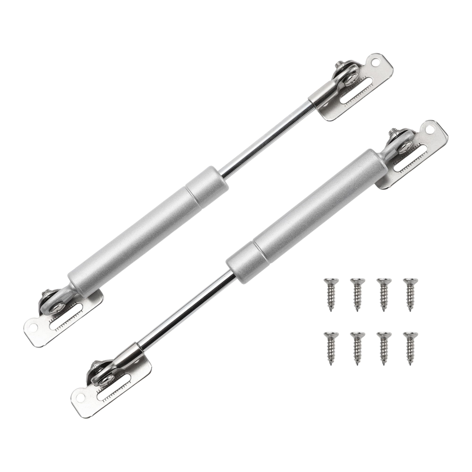 

Motoforti Universal Lift Support Struts, 7 /180mm, 4lb/20N/2kg Carbon Steel Shocks, Silver Tone, Set of 2