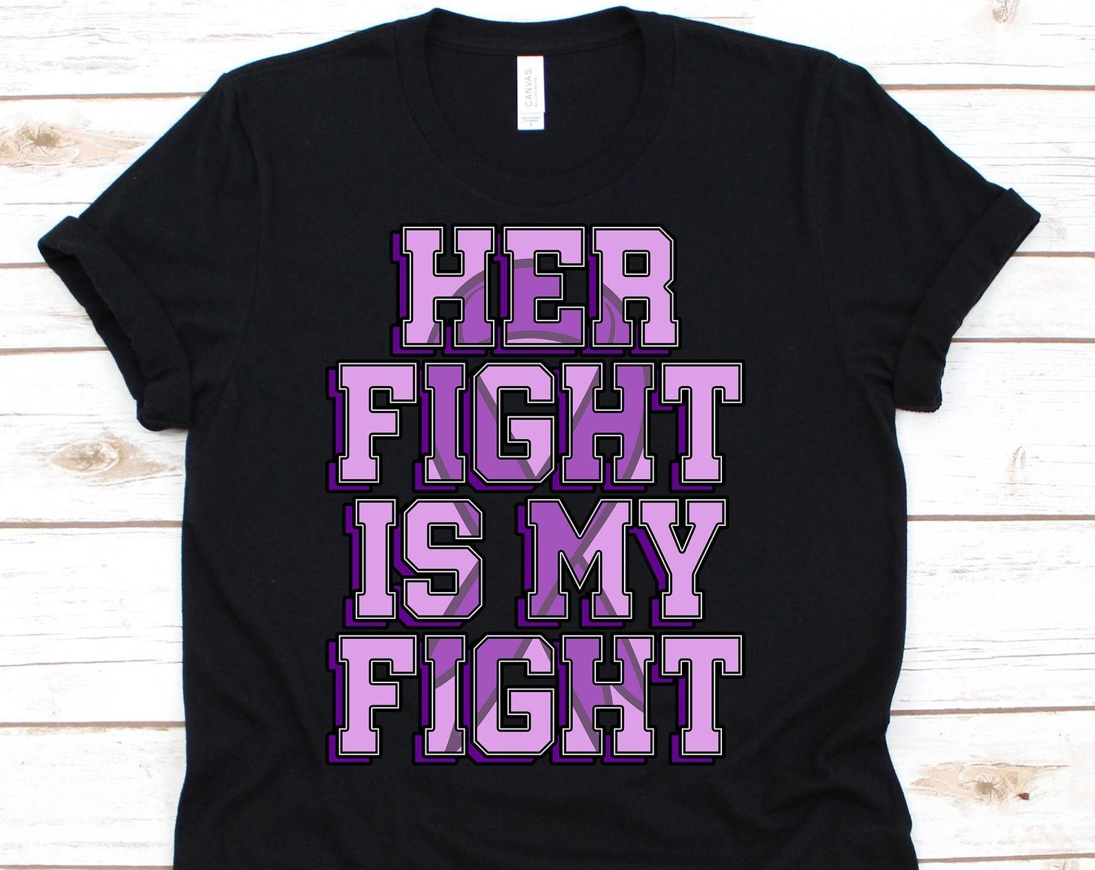 Her Fight Is My Fight Shirt, Epilepsy Awareness Month, Epilepsy, Epilepsy Support, Vintage Epilepsy Ribbon, Epilepsy Warrior 4XL