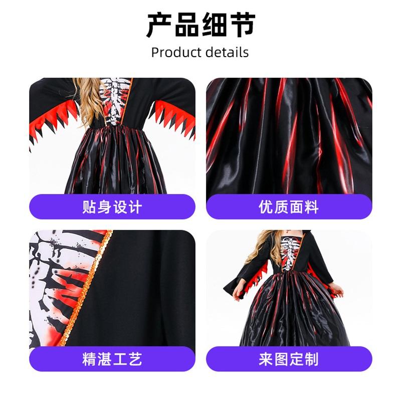 Halloween Cosplay Vampire Costume, Girl Character Dress-up Party Costume, Witch Dress