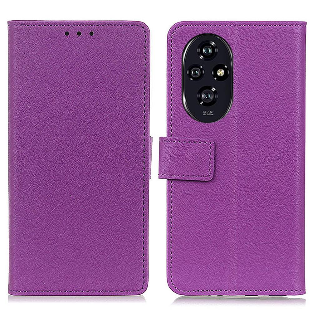 

For Honor 200 Pro 5G Case PU Leather Flip Folio Wallet Phone Cover Purple