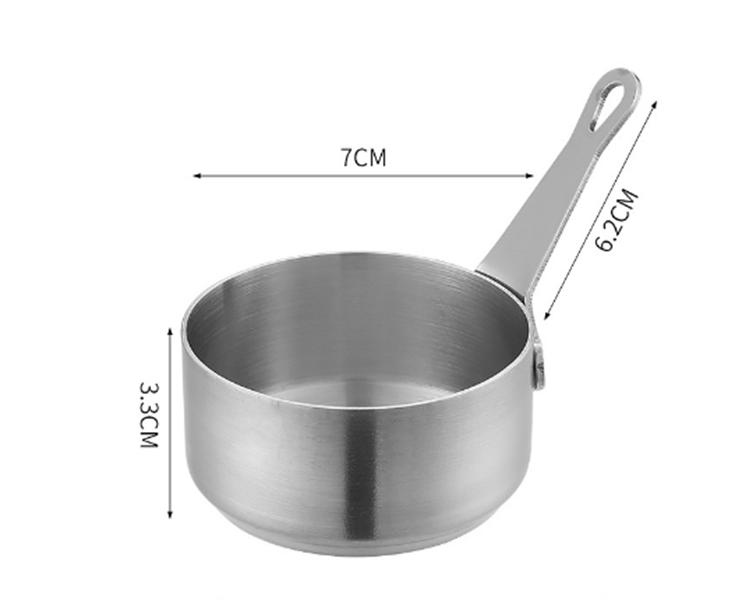Handle Stainless Steel Sushi Hot Pot Dipping Bowl Vinegar ContainerSauce Cup Mini Sauce Pan Small Bowls for Dipping Sauce
