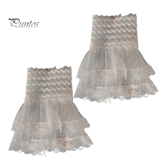 

1 пара женских выпускных перчаток, прозрачные кружевные ажурные оборки, тонкие манжеты на запястье, без пальцев, для выступлений, невесты, свадебные варежки белый