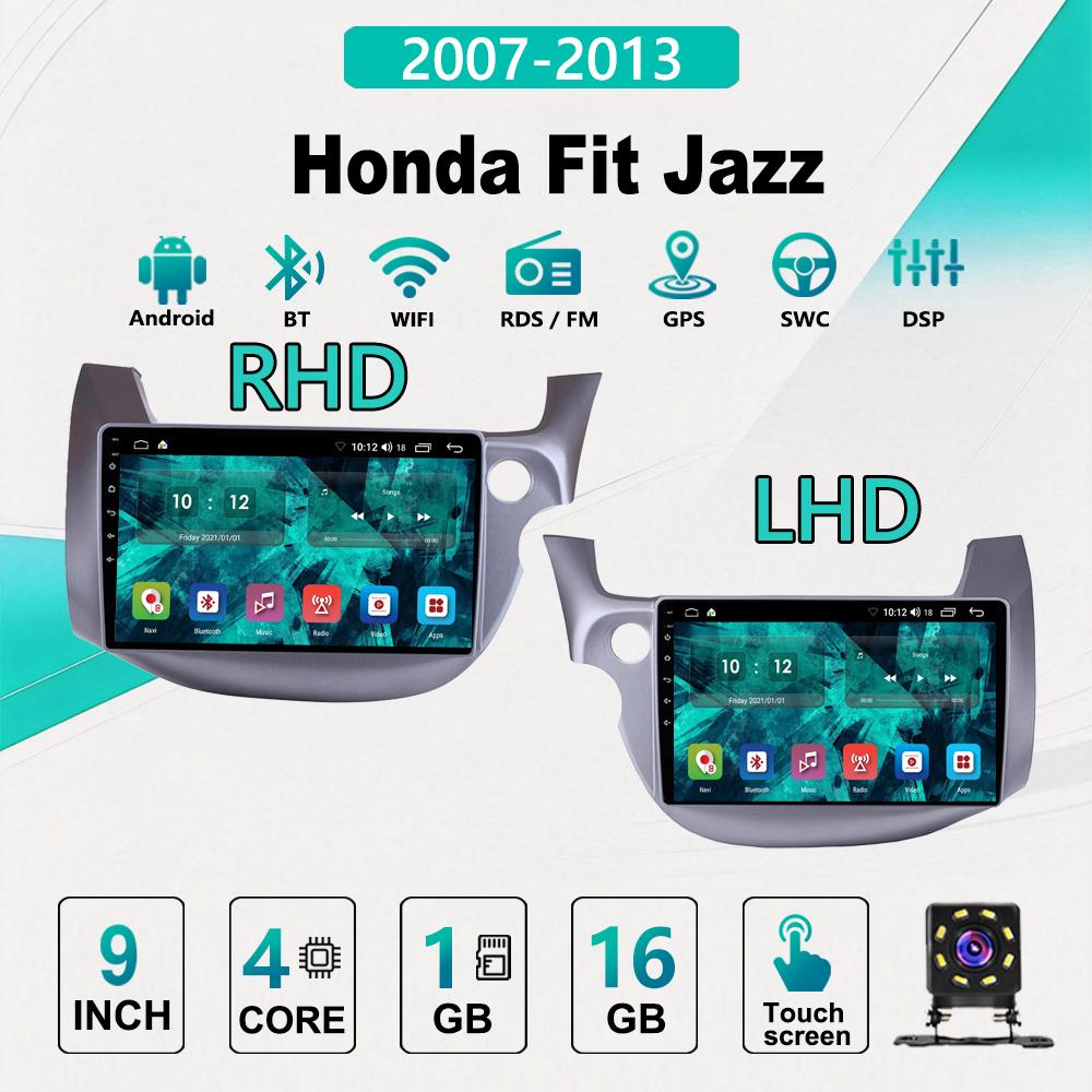 2Din Android Car-Play Car Radio,Honda Fit Jazz 2007-2013,Multimedia Player Head Unit Stereo GPS Navigation BT WIFI,1+16GB