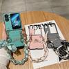 Woven Pattern Is Suitable for OPPO Find N2 Flip Mobile Phone Case Anti-lost Silk Scarf Bracelet PC Hard Case Protective Case