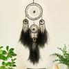 Handcrafts Dreamcatchers with Pampas Grass and Crystal Stone for Home Wall Hanging Decoration and Peaceful Ambiances
