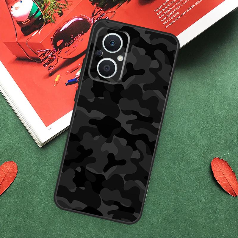 Schwarze Nacht-Tarnung Camouflage Hülle Für OPPO Reno 13F 14F 12F 11F 12 11 10 14 Pro 8T 8 Lite OPPO Find X9 X8 X6 X5 Pro Abdeckung