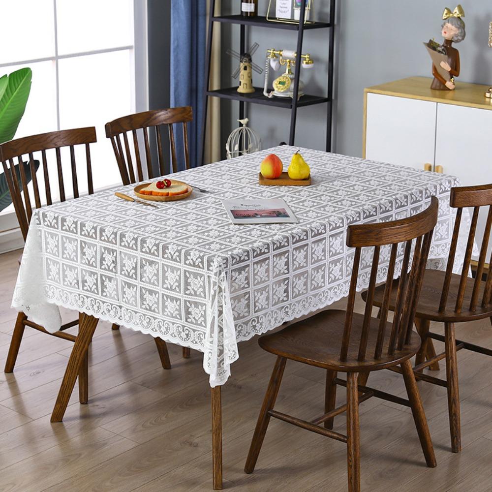 Antique Lace Hollow Tablecloth European Wedding Party Tablecloth Elegant Table Linen  Restaurant