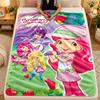 Flannel BlanketStrawberry Shortcake Warm Soft Throw Blanket for Indoor Sofa Bed Living Room Use