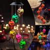 LED Solar Wind Chime Halloween Decoration Crystal Ball Hummingbird Wind Chime Light Color Changing Waterproof Solar Light