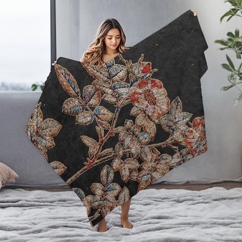 Mosaic Floral Pattern Blanket Geometric Abstract Bed Throw Bohemian Home Decor Sofa Cover Gift for Women Christmas Gift