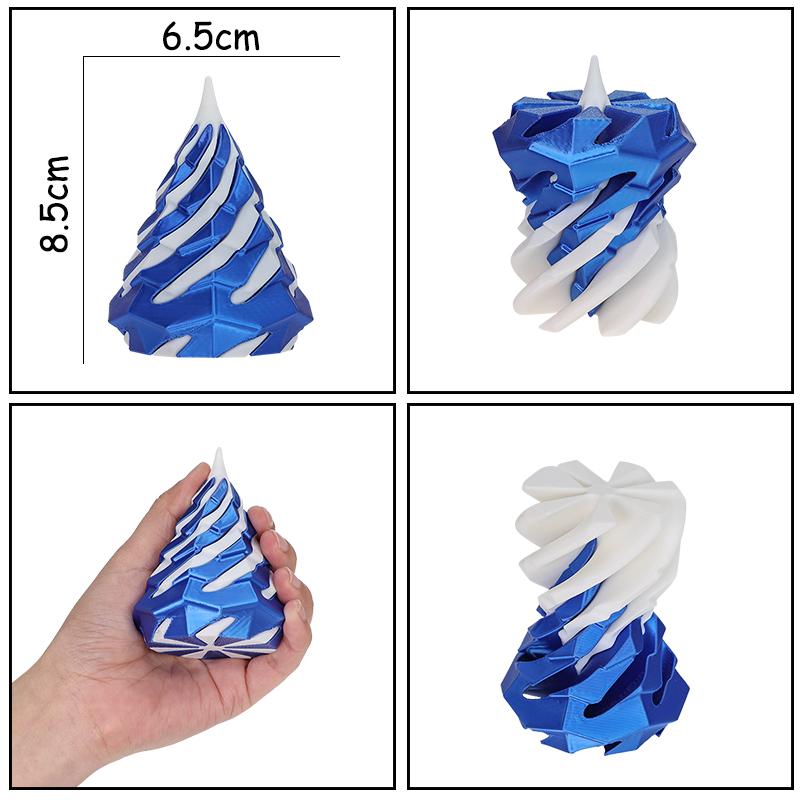 New Impossible Pyramid Passthrough 3D Printed Fidget Toy Christmas Hat Christmas Tree Fidget Toys