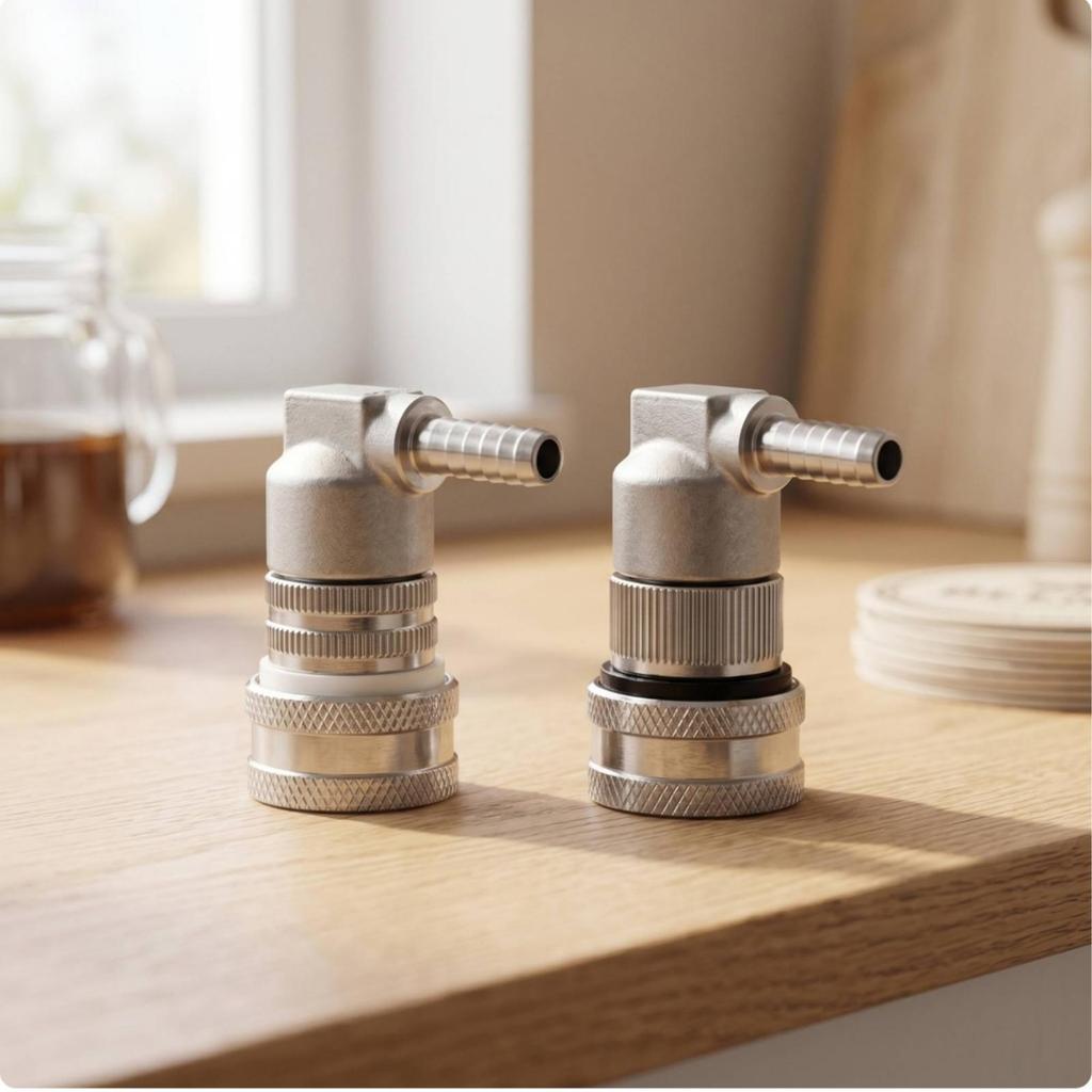Lock Disconnect with Elbow 90-Degree Keg Fitting Stainless Steel Corny