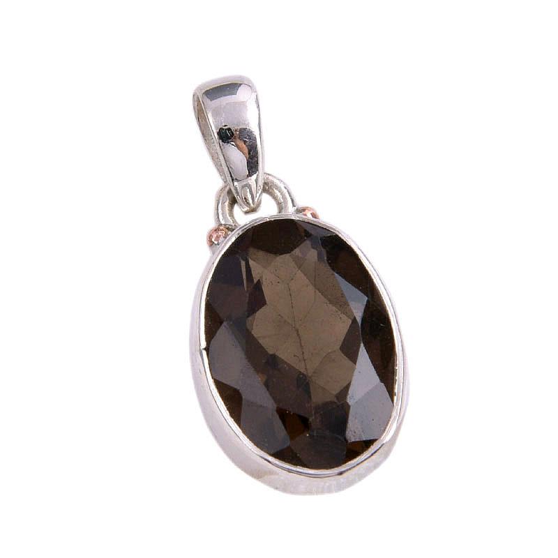 Natural Smoky Quartz Gemstone Handmade 925 Solid Silver Gift Pendant 1.25" B6l12