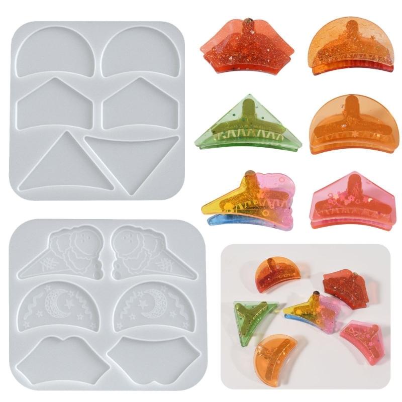 Flexible Silicone Jewelry Mold For Handmade Resin Hair Accessories Moon Crescent Ice Cream Designs Hairpin Mould
