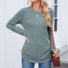 Women Tops Long Sleeve R-Neck Shirts Fall Fashion  Casual Business Tunic Blouses