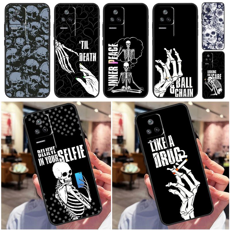 Skeleton Skull Art Case For Xiaomi 14T Pro 11T 12T 13T 13 14 15 Ultra POCO X7 Pro X3 X5 X6 F5 F6 M6 Pro Coque