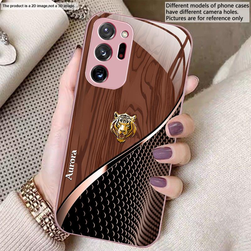 Mignon Tigre Doré Marron Pour Samsung A01 A02 03 Core A04 05 06 10 12 13 14 5G 15 16 M02 12 Note 8 9 10 20 Verre Coque Ultra pour Téléphone