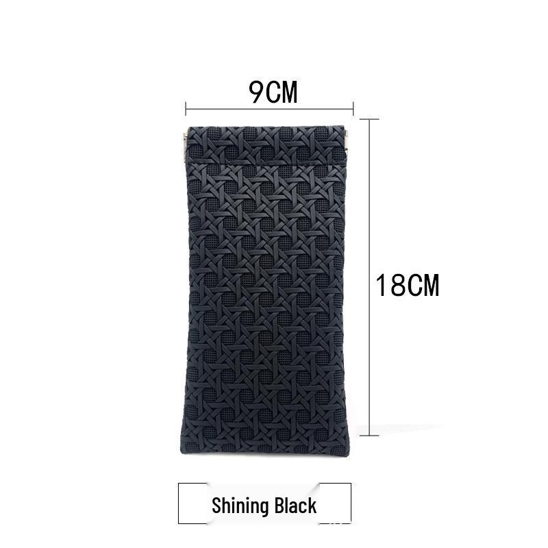 Brillen- & Sonnenbrillenetui mit Leder-Druckknopfverschluss, Tragbare Aufbewahrungstasche mit Kordelzug