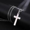 Fashion Stainless Steel Cross Pendant Necklace For Women Men Link Chain Charm Necklace Cool Boys Girls Punk Hip Hop Jewelry Gift