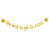 WEIANDBO The Best Is Yet To Come Gold Glitter Paper banner,Pre-Strung,Suitable for Graduation/Hired/Pregnancy Announcement/Baby