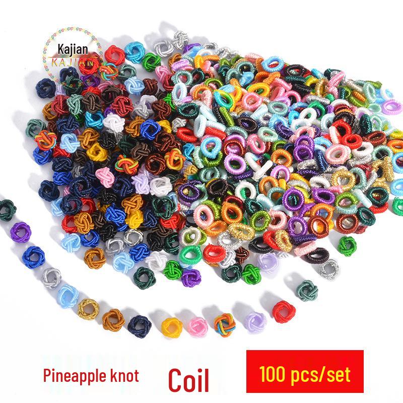 

Colored Coil Knot DIY Bracelet Materials: Red Handmade Woven String with Braided Rope Accessories