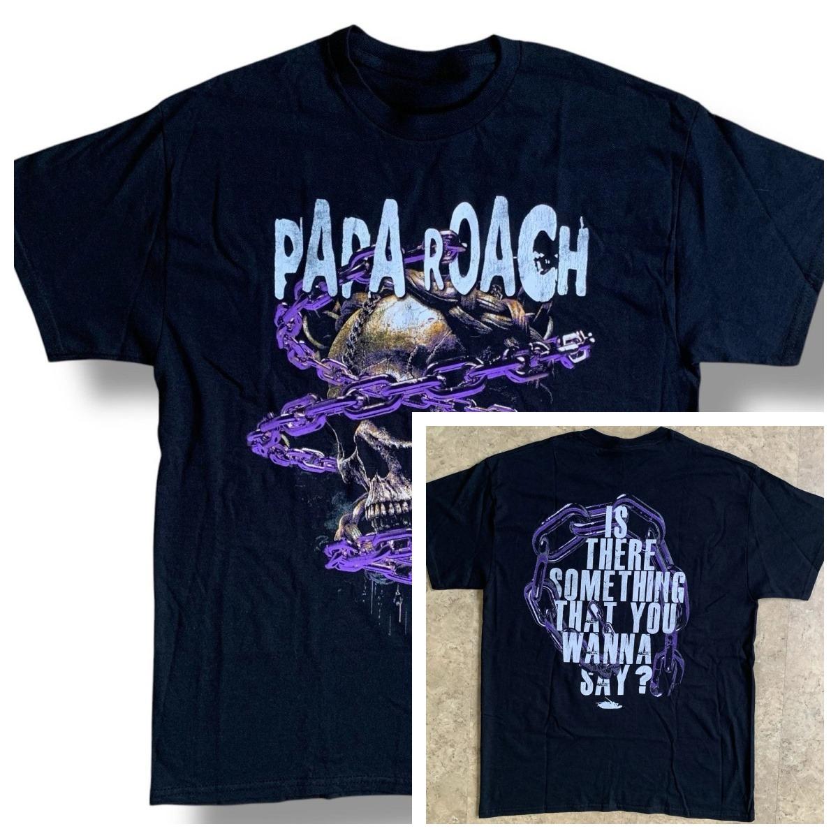 

Футболка Papa Roach Rock Nu Metal Размер L Двусторонняя Футболка Группы Черная S_S Высококачественная Роскошь Подходит и Мужчинам, и Женщинам Топ Y2k L