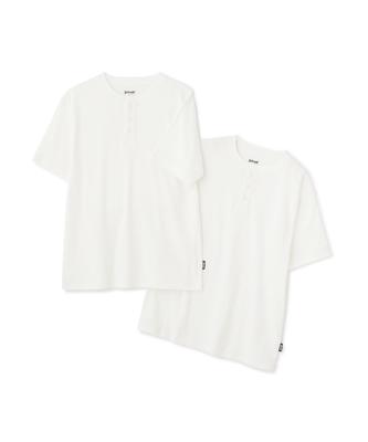 Schott 2-Pack Henley Neck T-Shirt, Men's, Size 2XL, 033, Off-White, 782-5934010