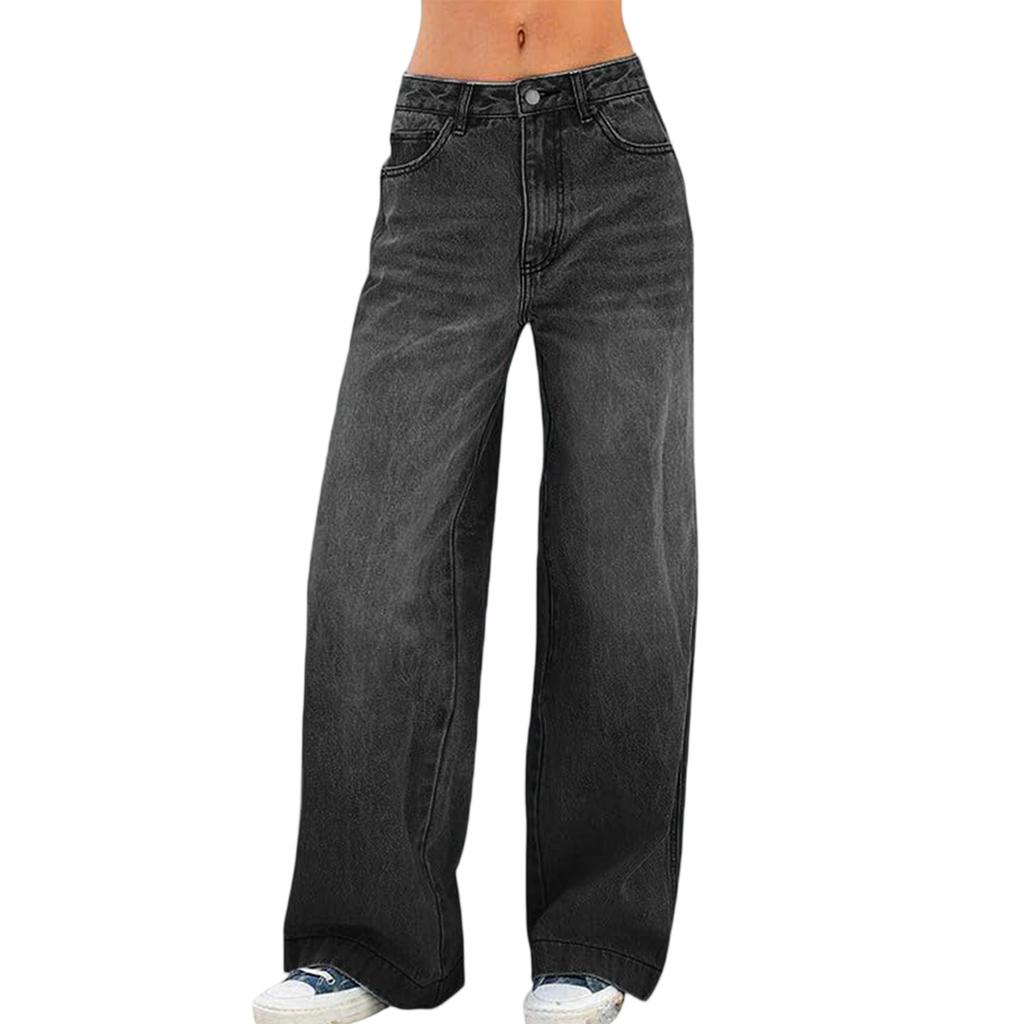 Women's Fashionable Color Pocket Casual Versatile Straight Leg Jeans