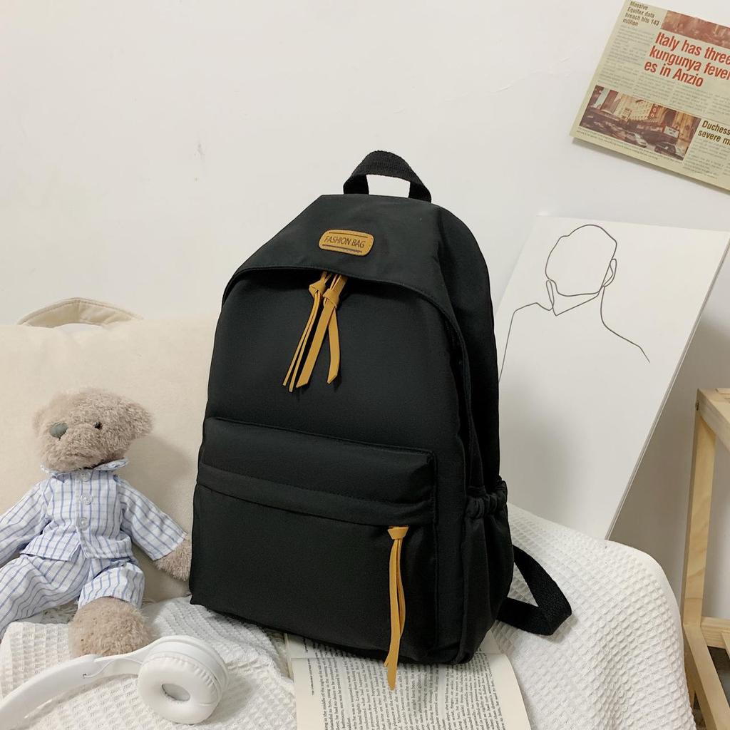 Korean Style Large Capacity Backpack for Students, Simple and Fashionable, Plain Color Schoolbag
